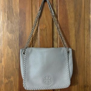 Tory Burch gray leather purse! Great condition!